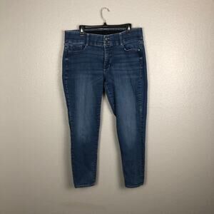 Boutique Plus Size 16W Denim Mid Wash Skinny Jeans Button Zipper Closure Pockets